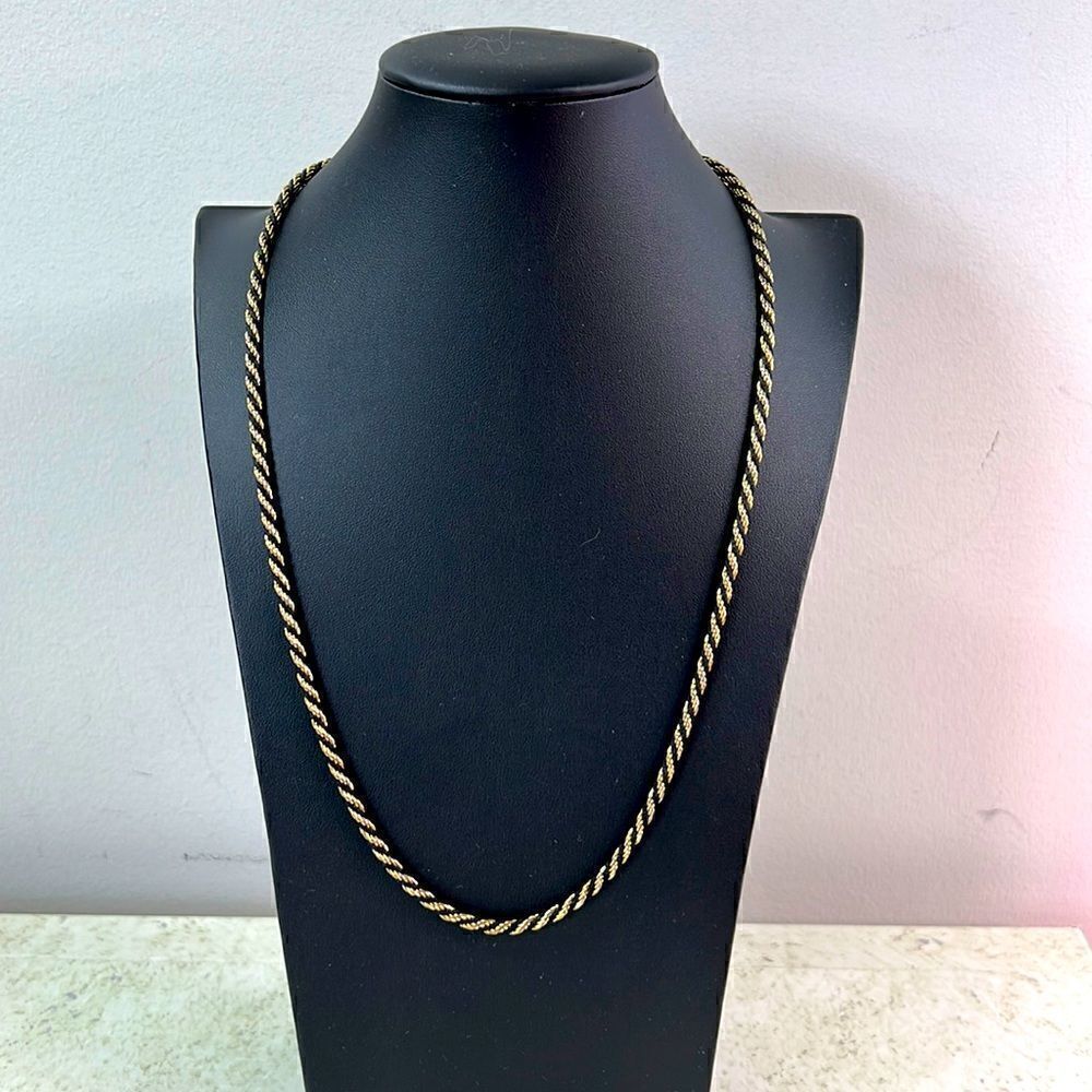 24” Braided Black & Gold Necklace